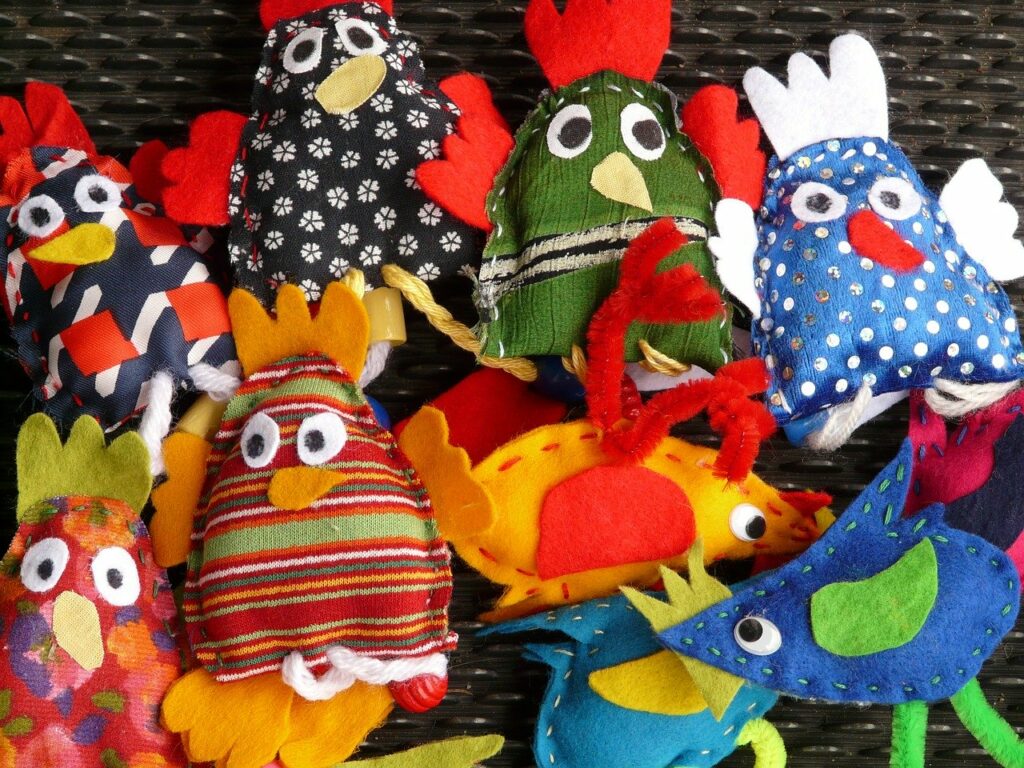 finger puppets, hand puppets, dolls